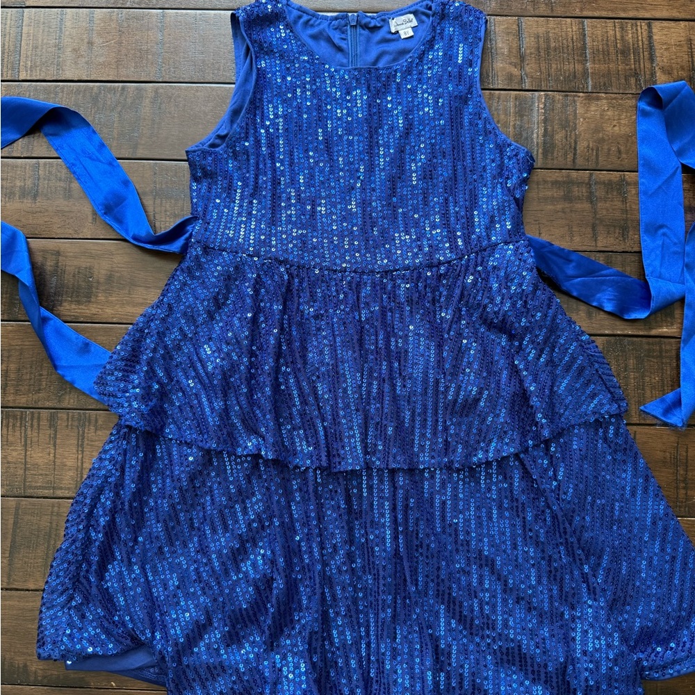 Donna Belle Shimmering Blue Sequin Dress